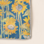 Yellow Sunflower Watercolor Floral Scarf<br><div class="desc">Accent your wardrobe in style with this floral chiffon scarf. This design features a garden of yellow sunflowers painted in watercolor on a vibrant blue background. Designed by world renowned artist ©Tim Coffey.</div>