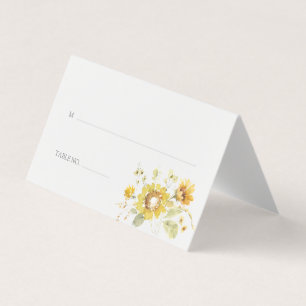 Yellow Sunflower Watercolor Wedding