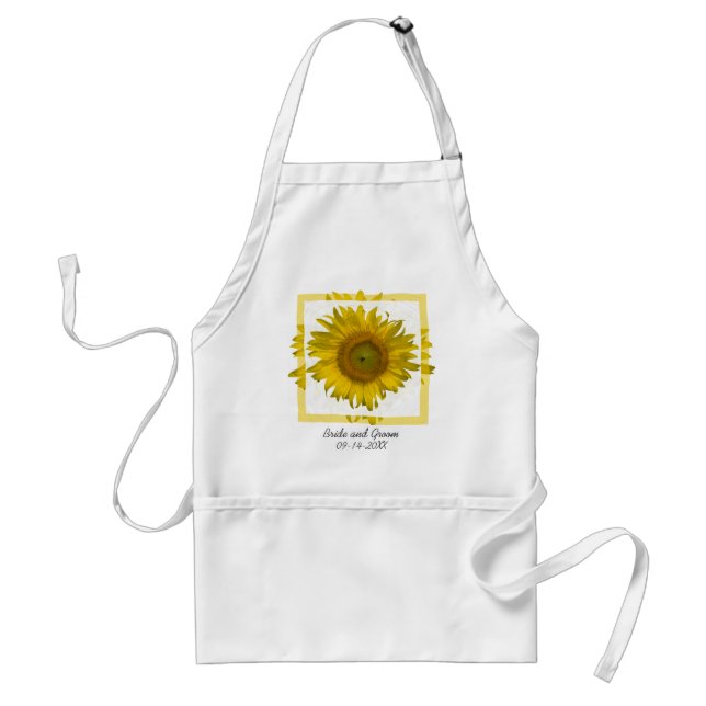 Yellow Sunflower Wedding Adult Apron (Front)