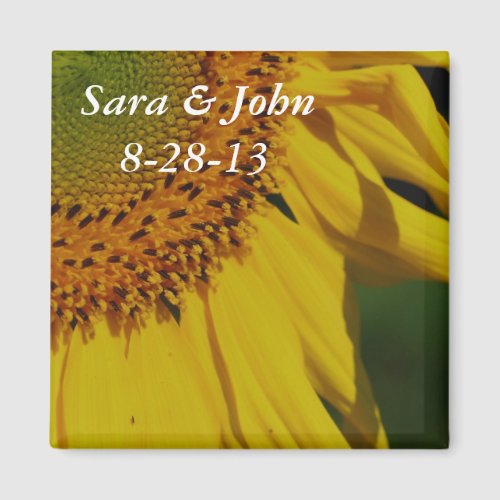 Yellow Sunflower Wedding Favor Magnet