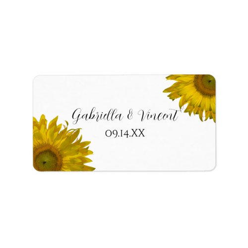 Yellow Sunflower Wedding Favor Tag