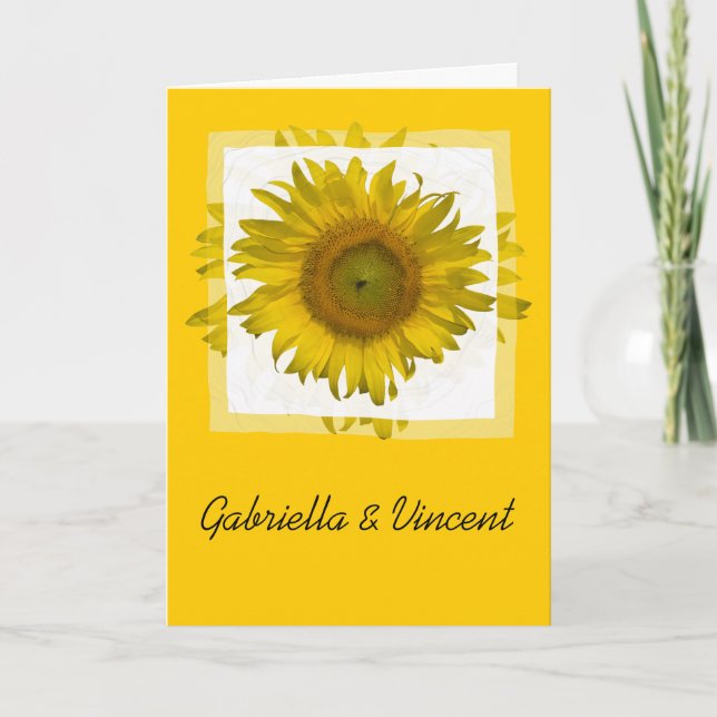 Yellow Sunflower Wedding Invitation (Front)