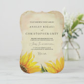 Yellow Sunflower Wedding Invitation (Standing Front)