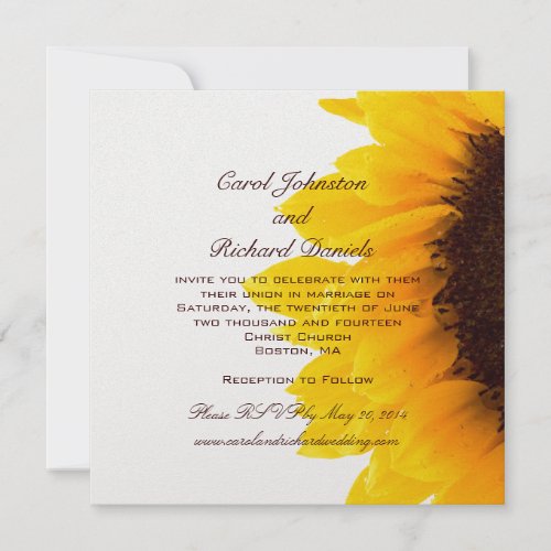 Yellow Sunflower Wedding Invitations