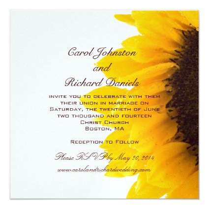 Yellow Sunflower Wedding Invitations