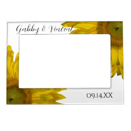 Yellow Sunflower Wedding Magnetic Photo Frame