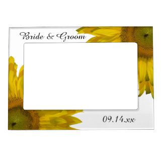 Yellow Sunflower Wedding Magnetic Photo Frame