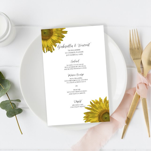 Yellow Sunflower Wedding Menu (Creator Uploaded)