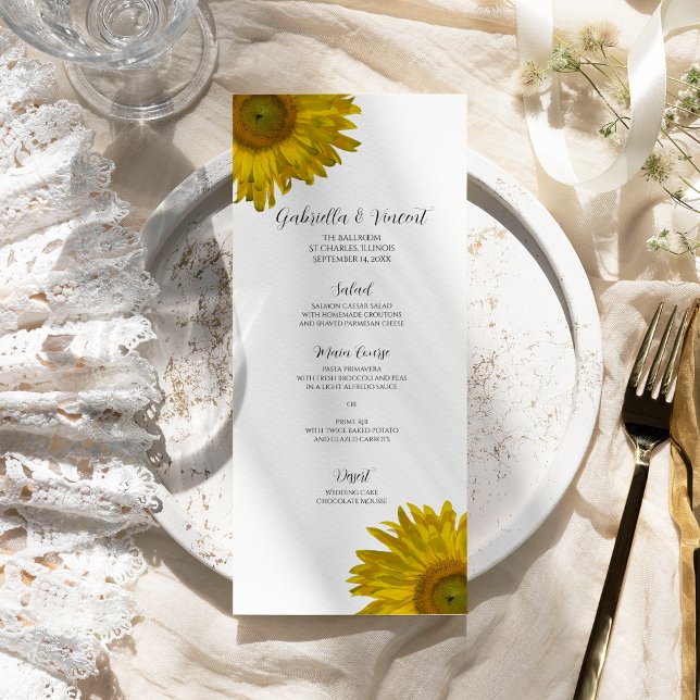 Yellow Sunflower Wedding Menu (Creator Uploaded)