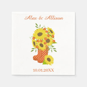 Yellow Sunflower Wedding Napkins