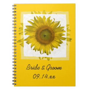 Yellow Sunflower Wedding Notebook