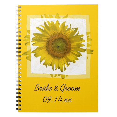 Yellow Sunflower Wedding Notebook