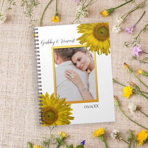 Yellow Sunflower Wedding Photo Notebook