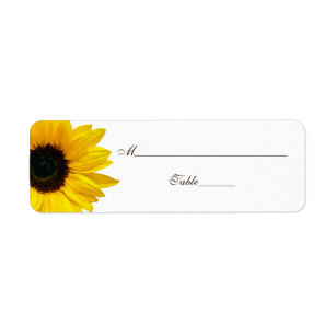 Yellow Sunflower Wedding Place Card Labels