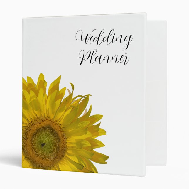 Yellow Sunflower Wedding Planner Binder (Front/Inside)