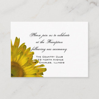 Yellow Sunflower Wedding Reception Card