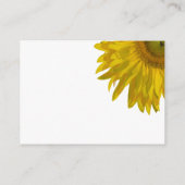 Yellow Sunflower Wedding Reception Card (Back)