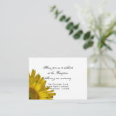 Yellow Sunflower Wedding Reception Card (Standing Front)