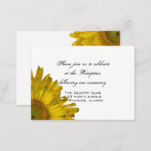 Yellow Sunflower Wedding Reception Card (Front/Back)
