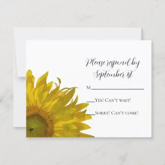 Yellow Sunflower Wedding RSVP Response Card