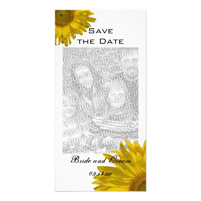 Yellow Sunflower Wedding Save the Date Photo Card