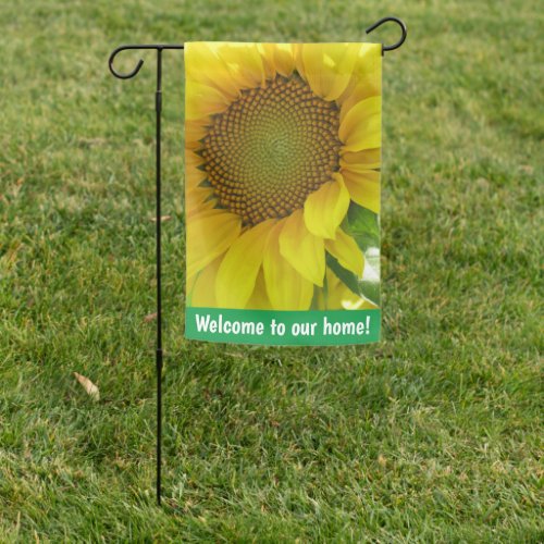 Yellow Sunflower Welcome to our home Personalized Garden Flag