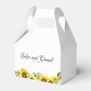 Yellow sunflower wildflower wedding favor boxes