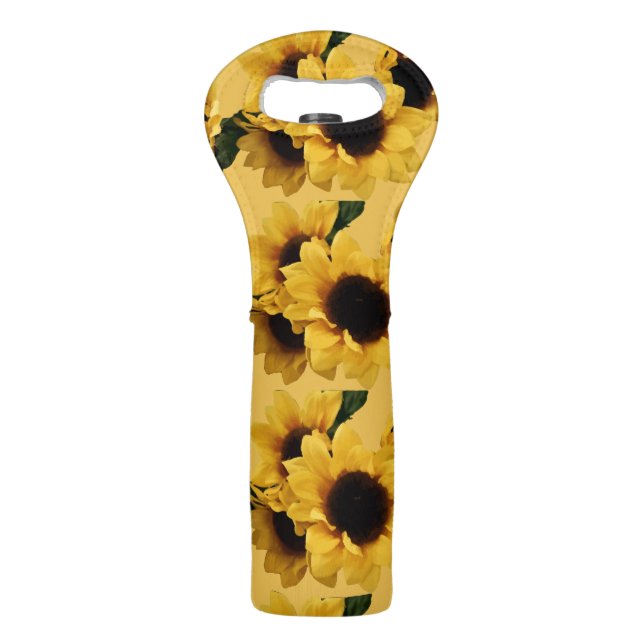 Yellow Sunflower Wine Tote (Front)