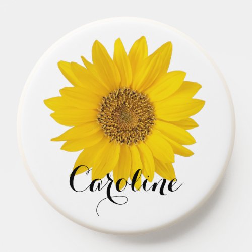 Yellow Sunflower with Custom Name PopSocket
