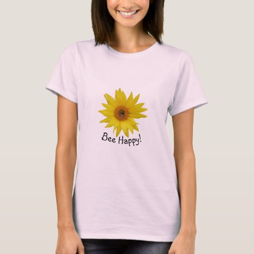Yellow Sunflower with Honey Bee T_Shirt
