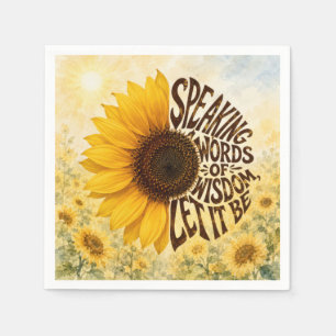 Yellow Sunflower with Uplifting Quote Napkins