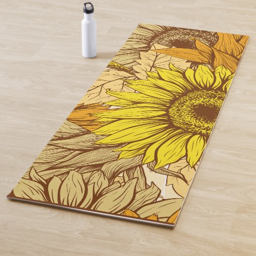 Yellow Sunflower  Yoga Mat