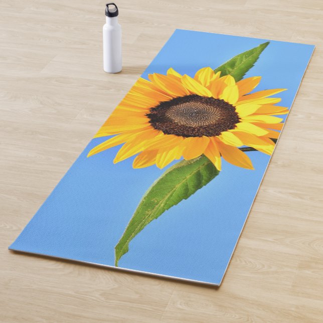Yellow Sunflower Yoga Mat Blue Sky (In Situ)