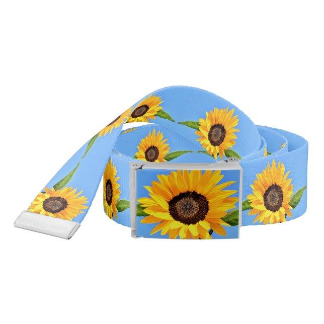 Yellow Sunflowers Against Sun on Blue Sky - Summer Belt (Snake)