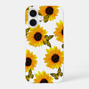 Yellow Sunflowers And Butterflies,  iPhone 16 Case