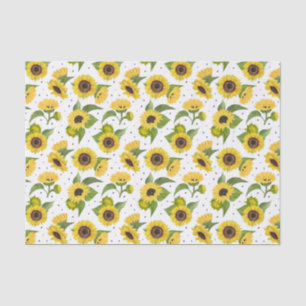Yellow Sunflowers and Sunflower Seeds Tissue Paper
