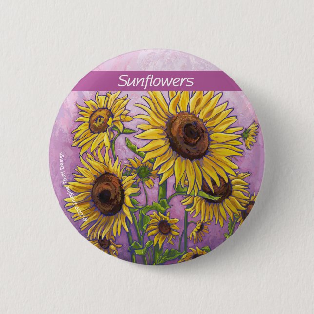 Yellow Sunflowers Art Button (Front)