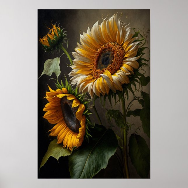 Yellow Sunflowers Art Print Poster (Front)