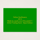 Yellow Sunflowers Artist Trading Card (Back)