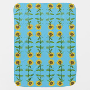 Yellow sunflowers baby blanket