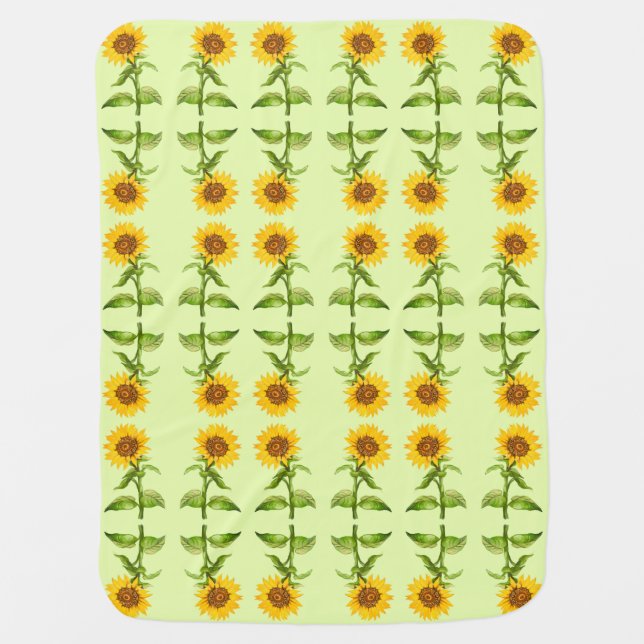 Yellow sunflowers baby blanket (Front)