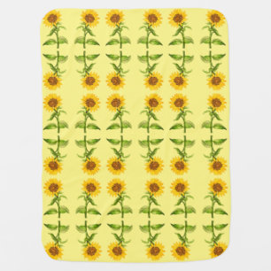 Yellow sunflowers baby blanket