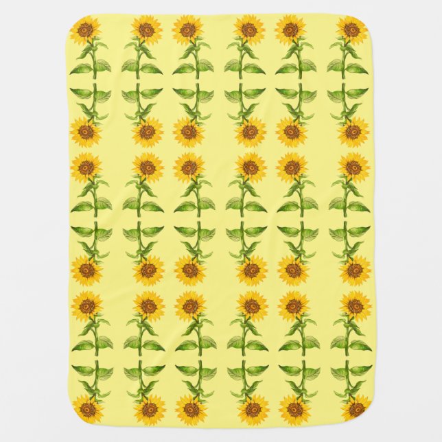 Yellow sunflowers baby blanket (Front)
