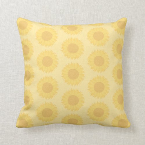Yellow Sunflowers Background Pattern. Throw Pillow