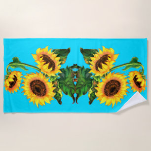Yellow Sunflowers Beach Towel