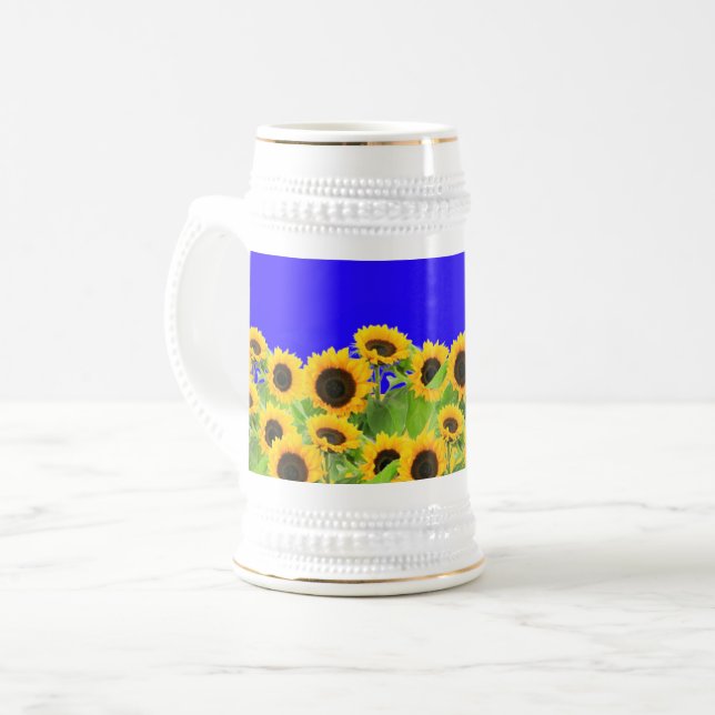 Yellow Sunflowers Beer Stein (Front Left)