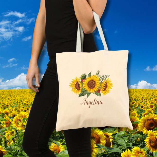 Yellow Sunflowers Bridal Shower Gift Tote Bag (Creator Uploaded)