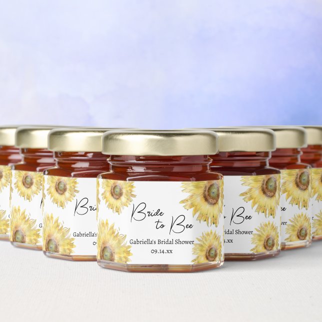 Yellow Sunflowers Bride to Bee Bridal Shower Honey Jar Favors (Multi)