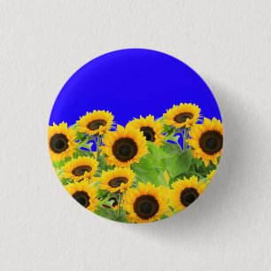 Yellow Sunflowers Button