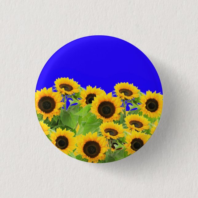 Yellow Sunflowers Button (Front)